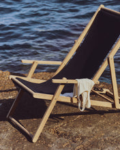 Load image into Gallery viewer, Vilara black outdoor folding deck chair made of FSC 100% solid acacia wood - image 6