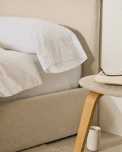Load image into Gallery viewer, Nahiri beige chenille lift-up storage bed for a 90 x 200 cm mattress - image 7