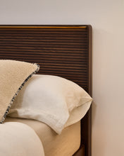 Load image into Gallery viewer, Norlen bed walnut veneer with dark finish and LED light for 180 x 200 cm mattress FSC Mix Credit UK adapter - image 12