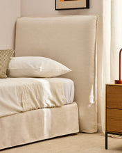 Load image into Gallery viewer, Jaira headboard cover in white chenille for a bed up to 90 cm - image 3