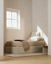 Load image into Gallery viewer, Nelzi ecru chenille side-opening ottoman bed base with removable cover for 90 x 200cm mattress FSC 100% - image 6