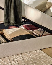 Load image into Gallery viewer, Nelzi ecru chenille ottoman bed base with removable cover for 160 x 200cm mattress FSC 100% - image 10