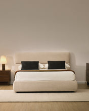 Load image into Gallery viewer, Dafra beige chenille removable-cover bed with ottoman base for 160 x 200 cm mattress - image 7