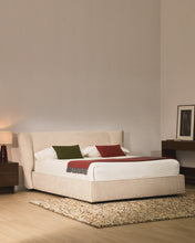 Load image into Gallery viewer, Arvian beige chenille removable-cover bed with ottoman base for a 180 x 200 cm mattress - image 7