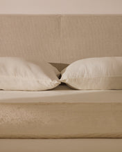 Load image into Gallery viewer, Blok ecru headboard with removable cover for bed up to 160cm - image 5