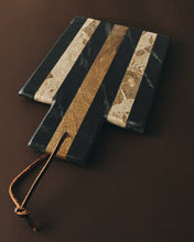 Load image into Gallery viewer, Surne serving board in black, brown and beige marble 30 x 18 cm - image 4