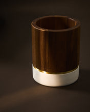 Load image into Gallery viewer, Turen utensil holder in white marble and acacia wood FSC 100% - image 2