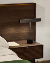 Load image into Gallery viewer, Lynor brushed metal table lamp with black marble base UK adaptor - image 2
