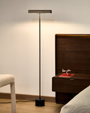 Load image into Gallery viewer, Lynor brushed metal floor lamp with black marble base UK adaptor - image 2