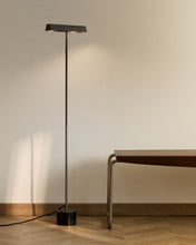 Load image into Gallery viewer, Lynor brushed metal floor lamp with black marble base UK adaptor - image 3