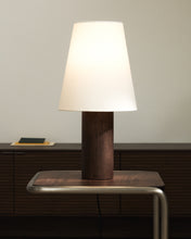 Load image into Gallery viewer, Marga table lamp made from solid rubber wood with dark finish UK adapter - image 2