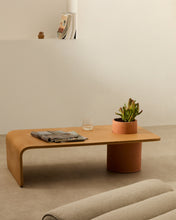 Load image into Gallery viewer, Olaria terracotta coffee table with an oak veneer in a natural finish, 110 x 60 cm - image 5