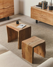 Load image into Gallery viewer, Lomiri set of 2 nesting side tables in solid acacia wood with bleached finish 50 x 42cm/34 x 42cm - image 5
