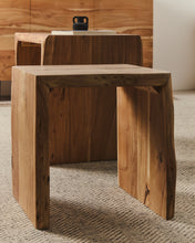 Load image into Gallery viewer, Lomiri set of 2 nesting side tables in solid acacia wood with bleached finish 50 x 42cm/34 x 42cm - image 6