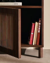 Load image into Gallery viewer, Beyla bedside table in ash veneer and solid ash wood with walnut finish 53 x 62.5cm FSC 100% - image 6