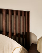 Load image into Gallery viewer, Beyla solid ash wood headboard with walnut finish for a bed up to 90 cm FSC 100% - image 4