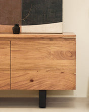 Load image into Gallery viewer, Uxue 4-door TV stand in solid acacia wood with bleached finish 200 x 58cm - image 6