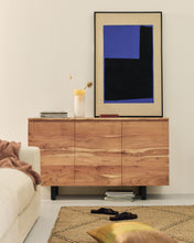 Load image into Gallery viewer, Uxue 3-door sideboard in solid acacia wood with bleached finish 150 x 88cm - image 5
