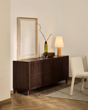 Load image into Gallery viewer, Beyla sideboard with 4 doors in ash veneer and solid ash wood with walnut-tone finish 180 x 71.5 cm FSC 100% - image 5
