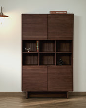 Load image into Gallery viewer, Norlen 4-door tall sideboard in walnut veneer FSC Mix Credit 100 x 163cm - image 9