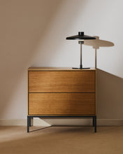Load image into Gallery viewer, Vedrana beside table, 2 oak veneer drawers, and black steel legs, 60 x 55 cm - image 7