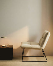 Load image into Gallery viewer, Asen beige chenille armchair with black steel legs FSC 100% - image 5