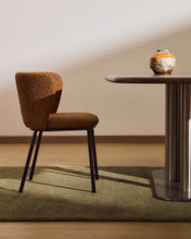 Load image into Gallery viewer, Ciselia terracotta thick chenille chair with black finish steel legs FSC Mix Credit - image 5