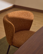 Load image into Gallery viewer, Ciselia terracotta thick chenille chair with black finish steel legs FSC Mix Credit - image 6