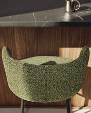 Load image into Gallery viewer, Ciselia dark green thick chenille stool with black finish steel legs FSC Mix Credit 75cm - image 6