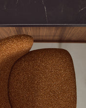 Load image into Gallery viewer, Ciselia terracotta thick chenille stool with black finish steel legs FSC Mix Credit 75cm - image 6