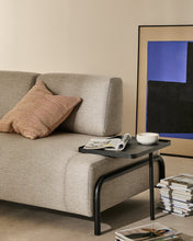 Load image into Gallery viewer, Compo 2-seater greige sofa with large tray table and black metal frame 200 cm FSC Mix Credit - image 7