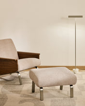 Load image into Gallery viewer, Amsen light brown footrest with brushed stainless steel legs 68 x 55 cm - image 5
