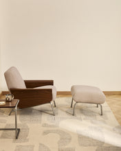 Load image into Gallery viewer, Amsen light brown footrest with brushed stainless steel legs 68 x 55 cm - image 7