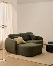 Load image into Gallery viewer, Laira 3-seater sofa bed with left chaise longue in dark green chenille 246cm FSC Mix Credit - image 7
