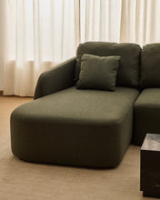 Load image into Gallery viewer, Laira 3-seater sofa bed with left chaise longue in dark green chenille 246cm FSC Mix Credit - image 6