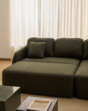 Load image into Gallery viewer, Laira 3-seater sofa bed with right chaise longue in dark green chenille 246cm FSC Mix Credit - image 6