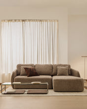 Load image into Gallery viewer, Laira 3-seater sofa bed with right chaise longue in taupe chenille 246cm FSC Mix Credit - image 7
