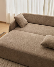 Load image into Gallery viewer, Laira 3-seater sofa bed in taupe chenille 218cm FSC Mix Credit - image 6