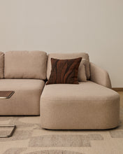 Load image into Gallery viewer, Laira 3-seater sofa bed with right chaise longue in beige chenille 246cm FSC Mix Credit - image 6