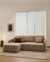 Load image into Gallery viewer, Laira 3-seater sofa bed with left chaise longue in beige chenille 246cm FSC Mix Credit - image 7