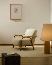 Load image into Gallery viewer, Sylo armchair in beige chenille and solid ash wood with natural-coloured finish FSC 100% - image 9