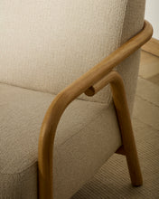 Load image into Gallery viewer, Sylo armchair in beige chenille and solid ash wood with natural-coloured finish FSC 100% - image 10