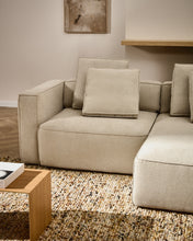 Load image into Gallery viewer, Marela beige chenille 3-seater sofa bed with right chaise longue 236cm FSC Mix Credit - image 10