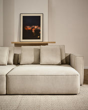 Load image into Gallery viewer, Marela beige chenille 3-seater sofa bed with left chaise longue 276cm FSC Mix Credit - image 9
