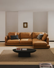 Load image into Gallery viewer, Gala 4-seater leather sofa with right chaise longue brown 300cm - image 3