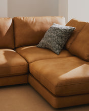 Load image into Gallery viewer, Gala 4-seater leather sofa with right chaise longue brown 300cm - image 4