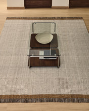 Load image into Gallery viewer, Brina beige herringbone jacquard wool rug 230 x 160cm - image 3