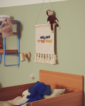 Load image into Gallery viewer, Tandani beige cotton wall tapestry with multicoloured letters and fringing 40 x 50cm - image 3
