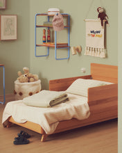 Load image into Gallery viewer, Wufy 100% cotton waffle bedspread in a multicoloured stripe for 90 cm bed - image 2
