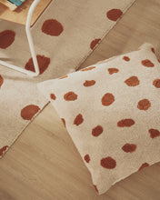 Load image into Gallery viewer, Tandani beige cotton floor cushion cover with orange cheetah design 70 x 70 cm - image 2
